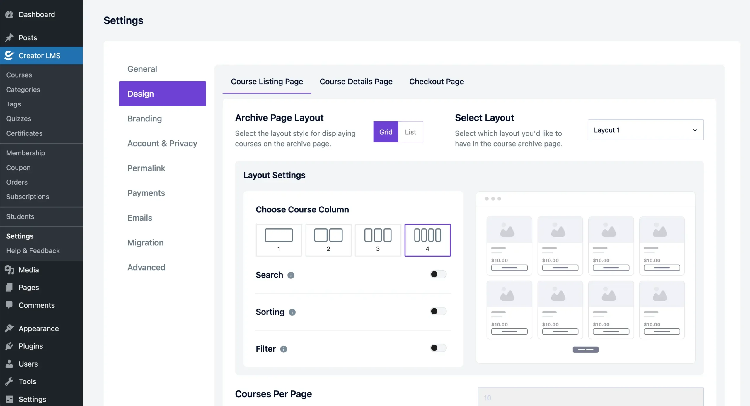 Settings 2 Creator LMS Design Settings 1 scaled