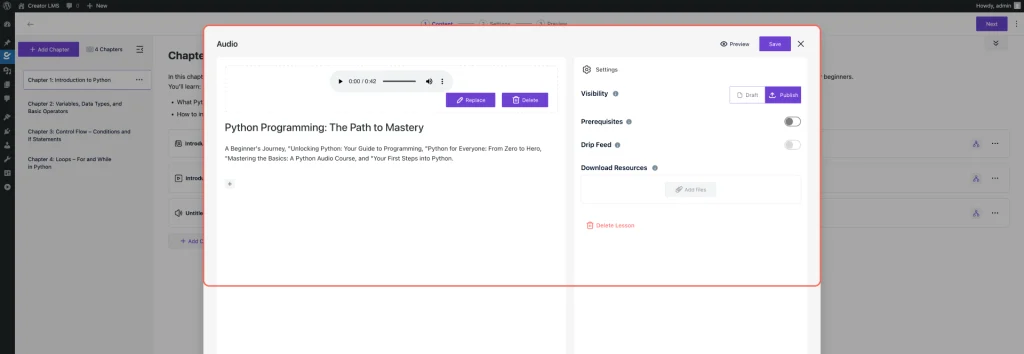 Add an Audio Content