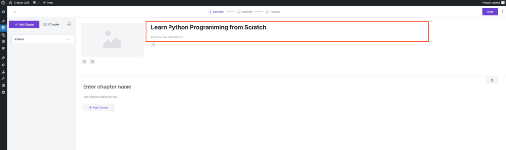 Enter Course Title Here-Creator LMS
