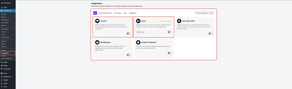 CLMS Integration Dashboard 
