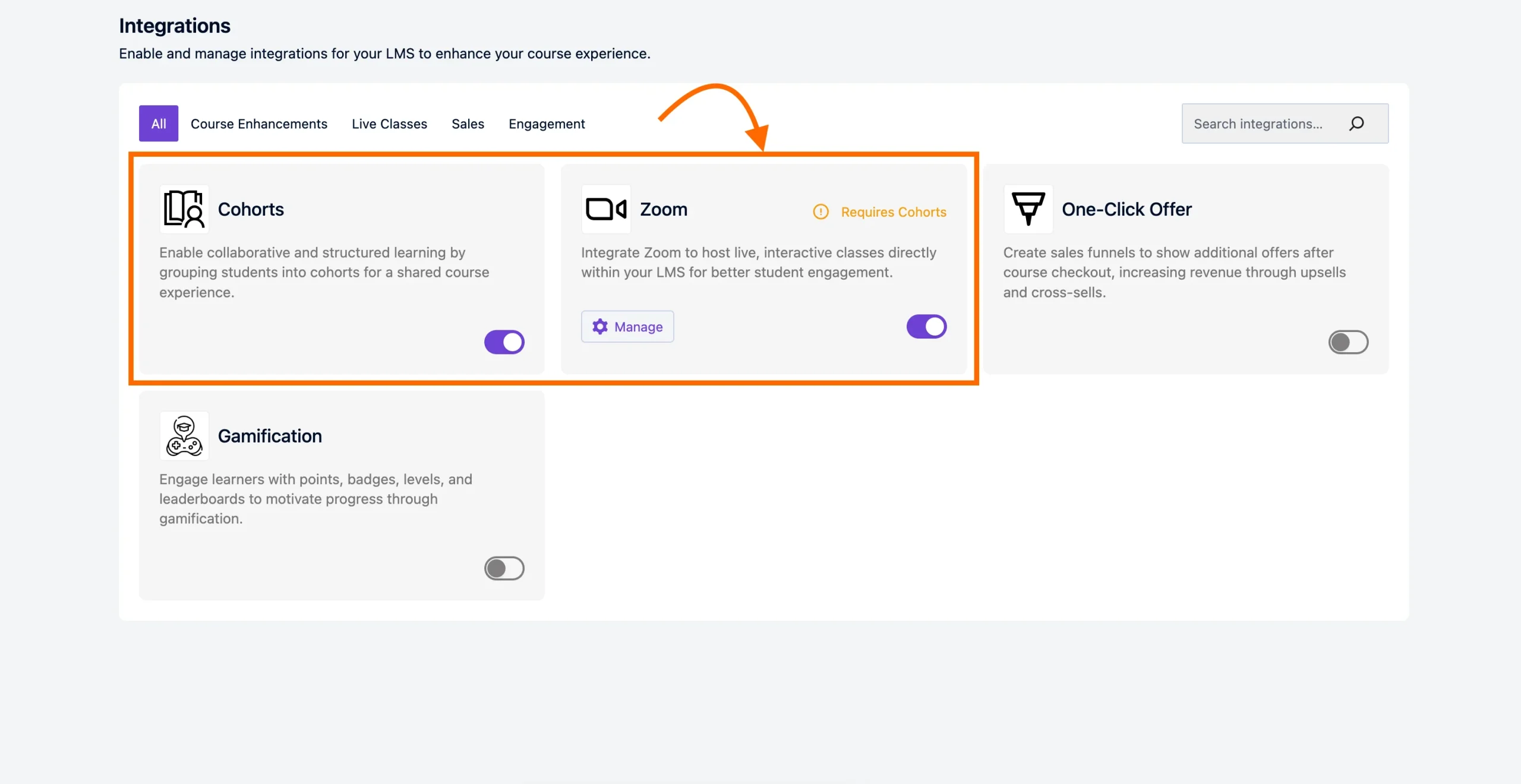 CLMS- cohort feature