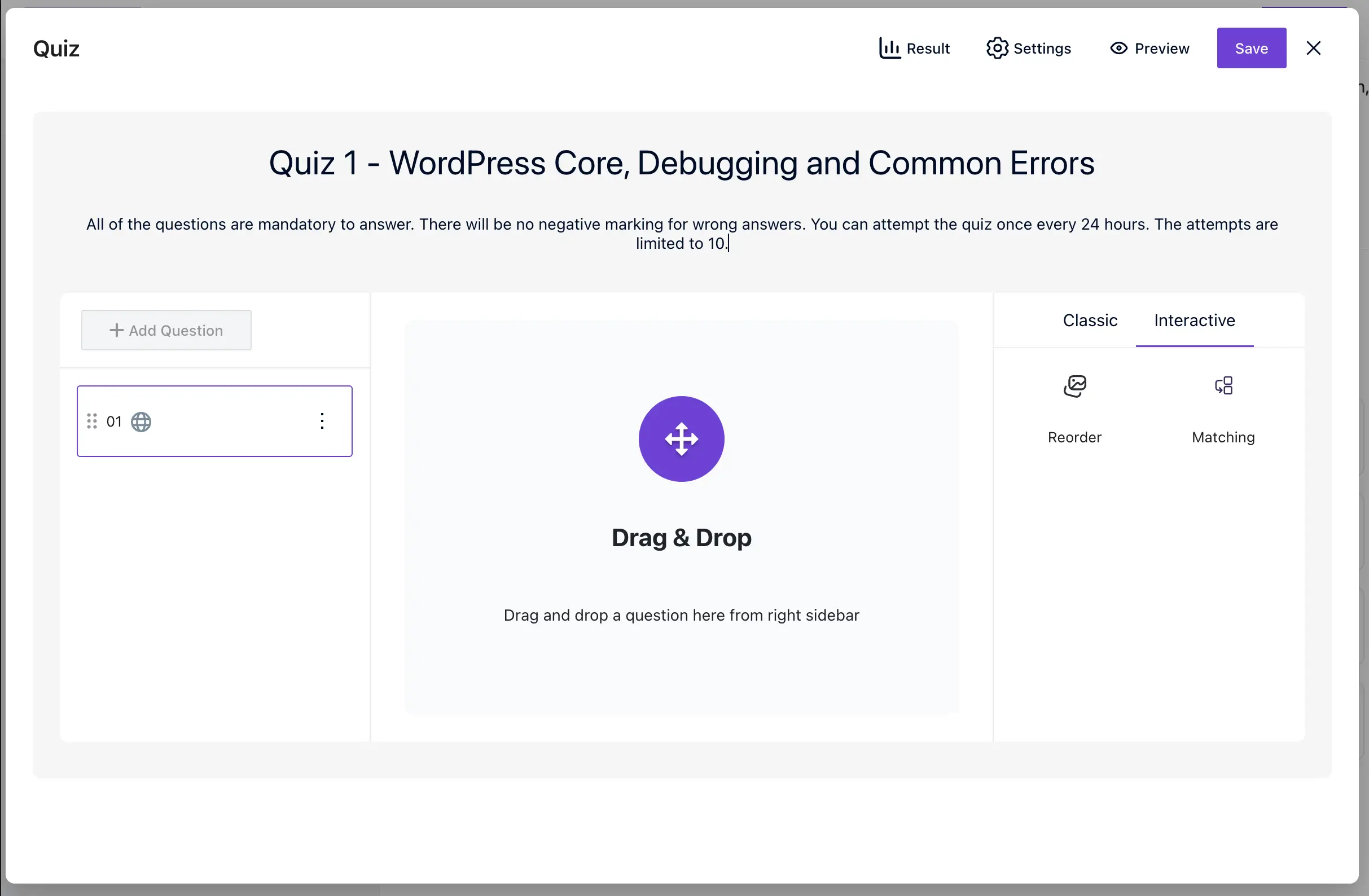 Quizzes 8 Interactive Quiz Option in Creator LMS