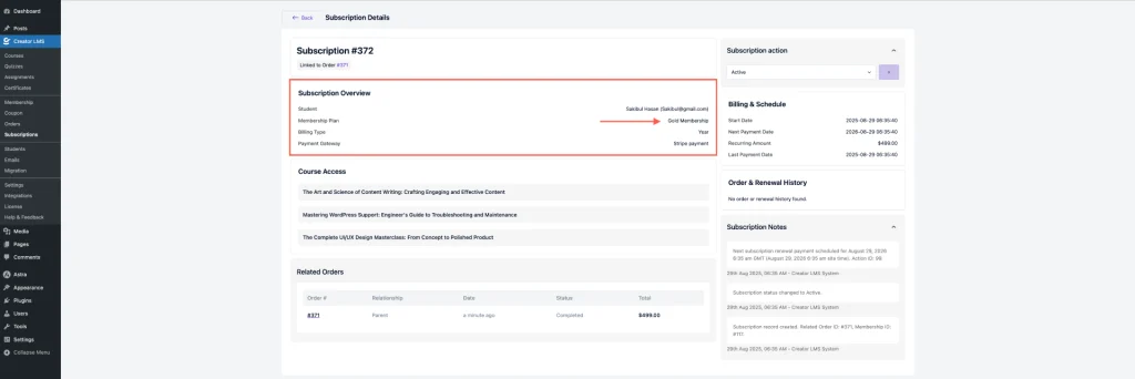 Subscription Overview 