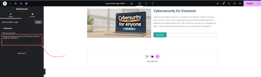 Set the course title, des and Images