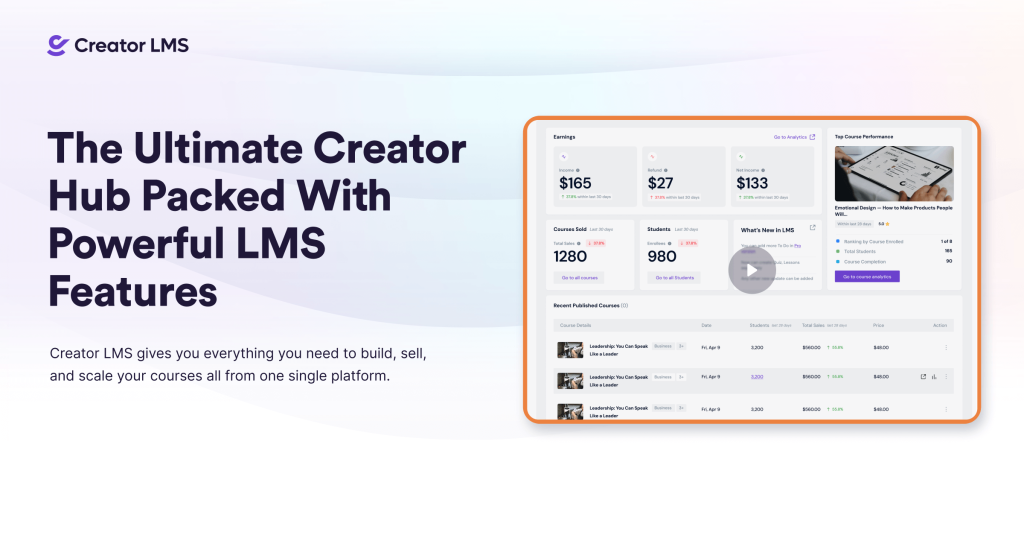 Creator LMS Features To Build Courses [2025]
