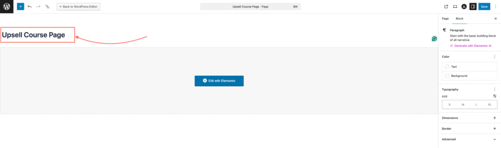 Set the Upsell or Downsell Page Name
