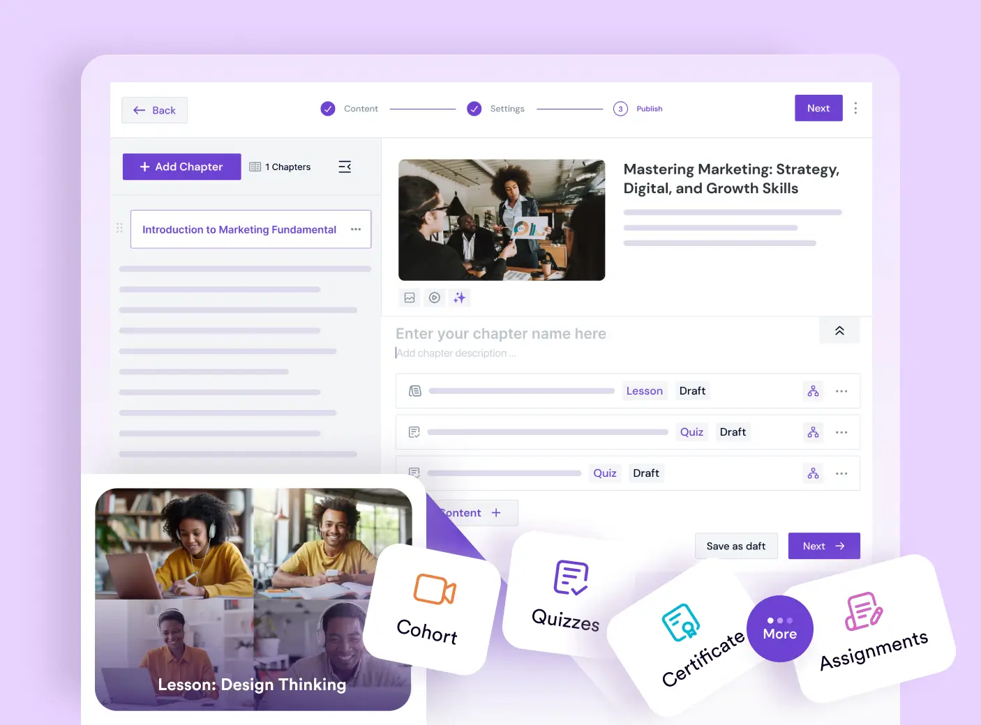 Introducing Creator LMS – Built For Creators, Built To Engage, Built To Monetize 6 Course Builder in Creator LMS