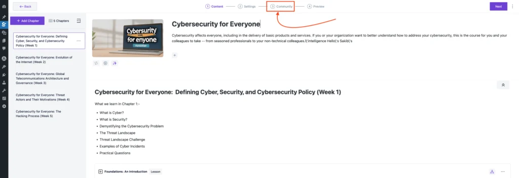 Click the Community Tab 