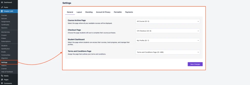 Mollie 1 Creator LMS-Settings