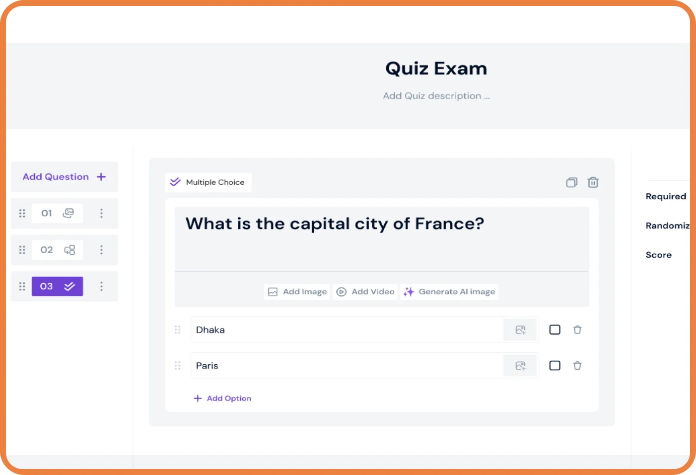 Creator LMS Quiz Builder