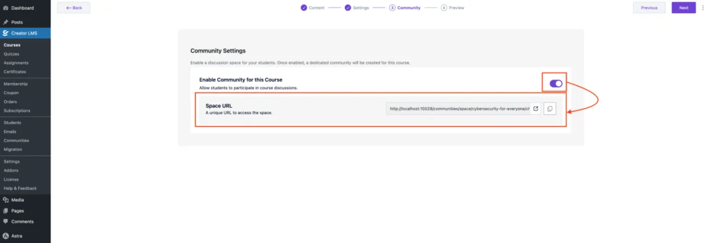 New Space will be Created Automatically 