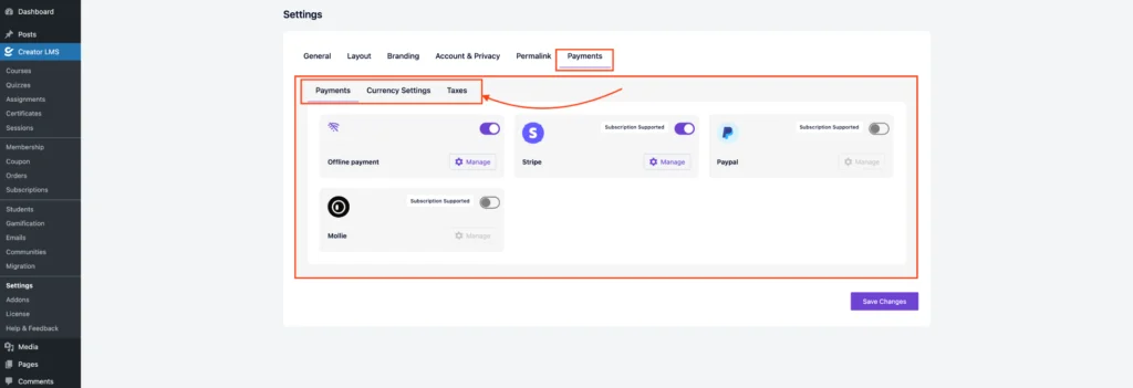 Mollie 2 Payments Details Section