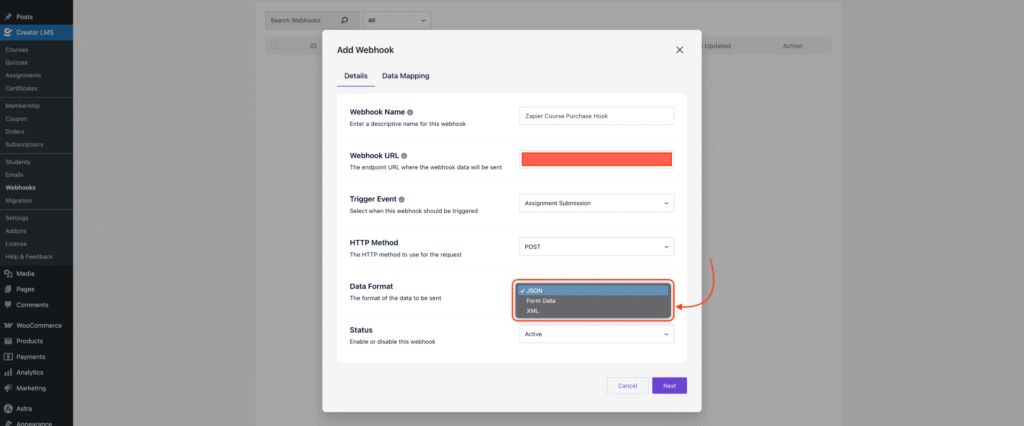 Choose the Data Format