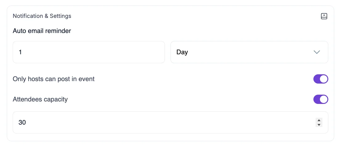 Events in Community - Boost Engagement With Live Sessions 6 Notification and settings