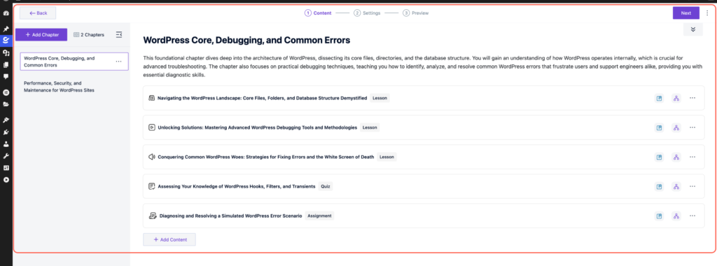 Course Builder - CLMS