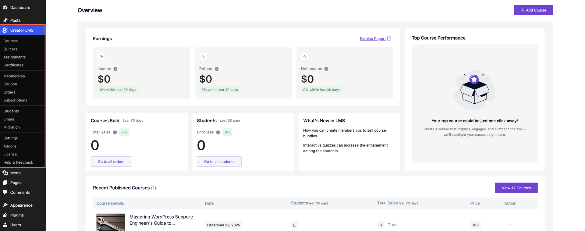 Configure Permalinks | Creator LMS