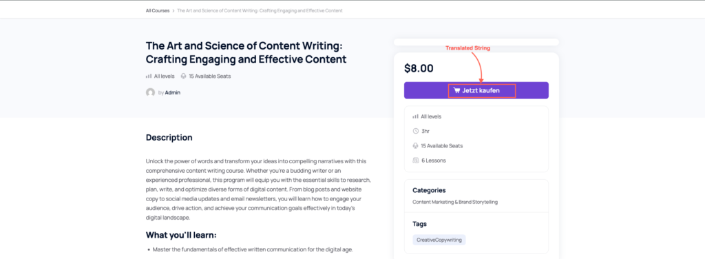 See Converted Translation