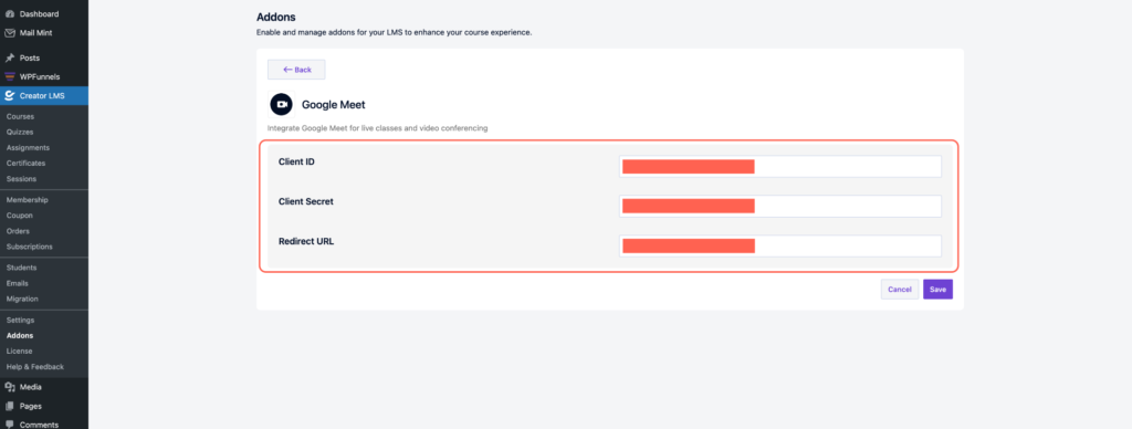 Click on Manage Icon