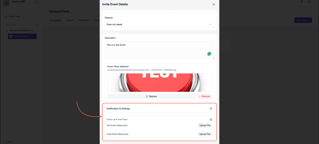 Follow-up & Post-Event Settings