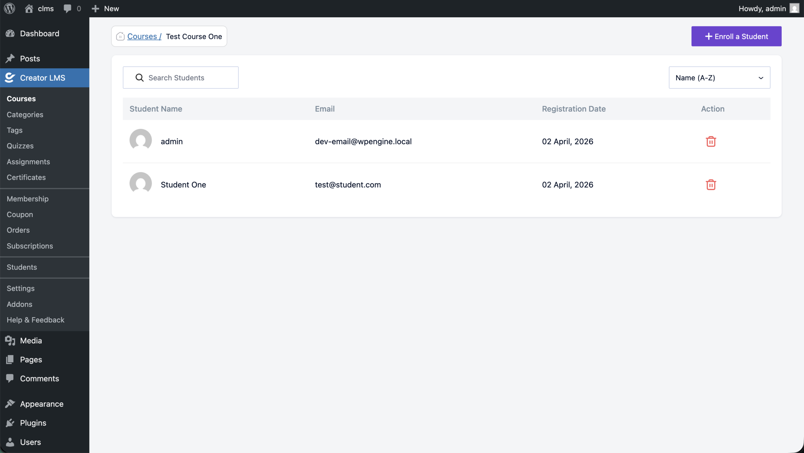 Manually Add Student 4 Creator LMS Add New Student Manually Complete scaled