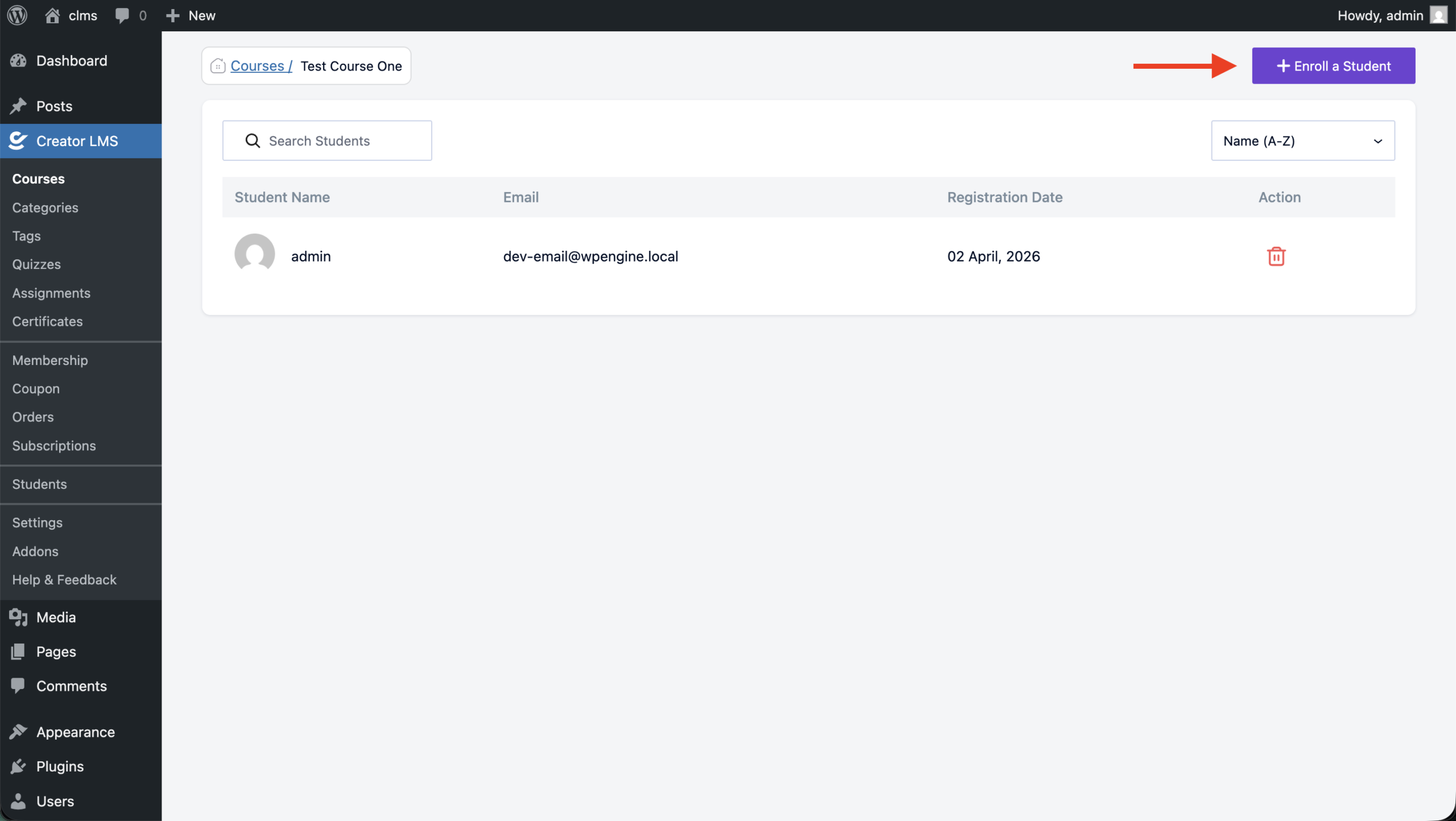 Creator LMS Add Student Manually Enroll Student Button scaled